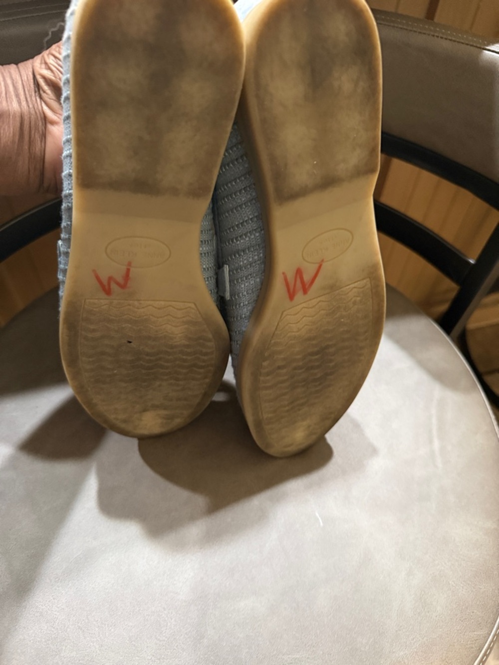 Anne Klein Women's Sadrine Slip Linen Light Blue Braided Tassel Loafers - Picture 7 of 8